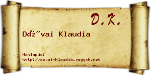 Dévai Klaudia névjegykártya