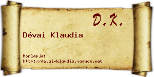 Dévai Klaudia névjegykártya
