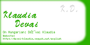 klaudia devai business card